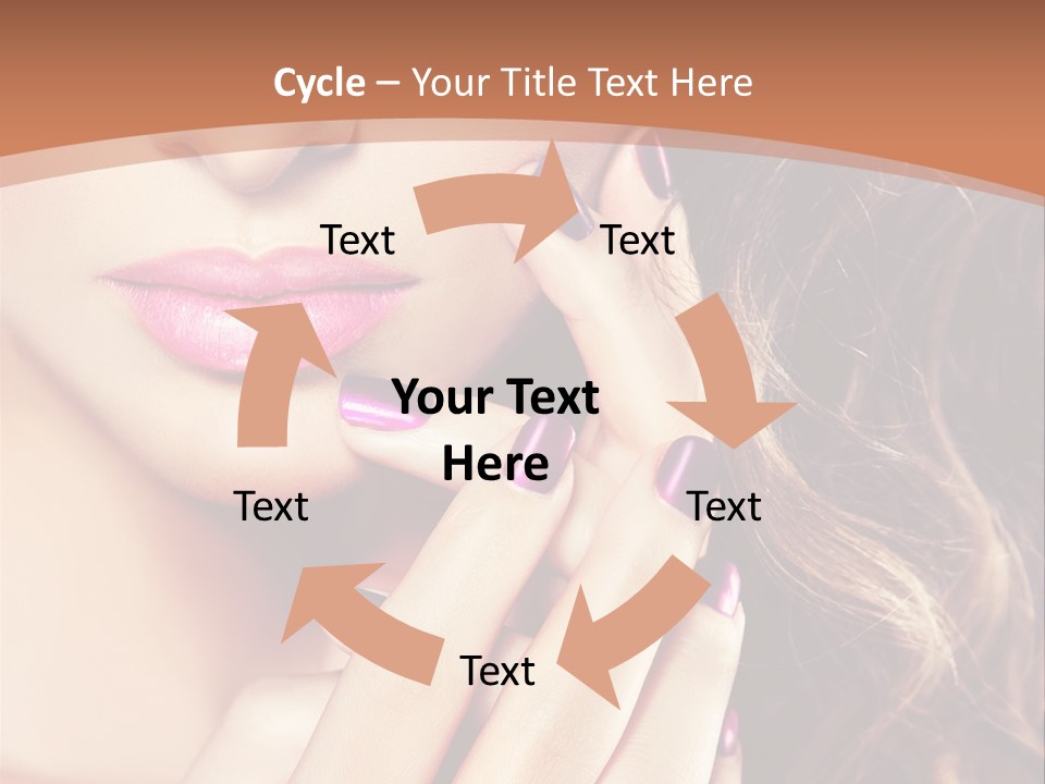 Wavy Hair Violet Manicure PowerPoint Template