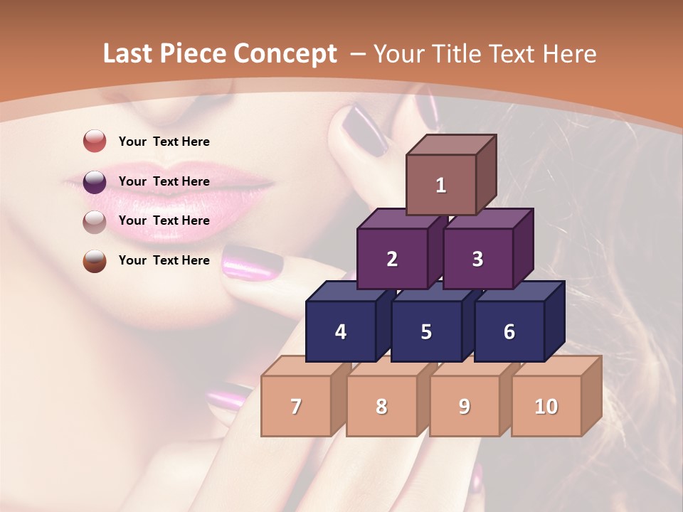 Wavy Hair Violet Manicure PowerPoint Template