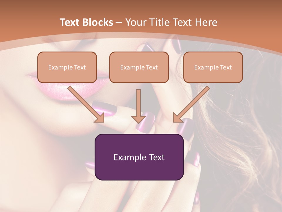 Wavy Hair Violet Manicure PowerPoint Template