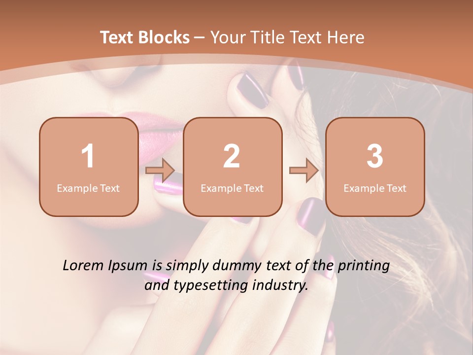 Wavy Hair Violet Manicure PowerPoint Template