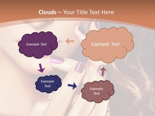 Wavy Hair Violet Manicure PowerPoint Template