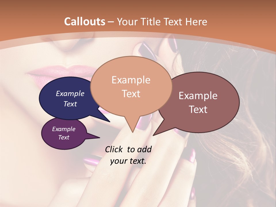 Wavy Hair Violet Manicure PowerPoint Template