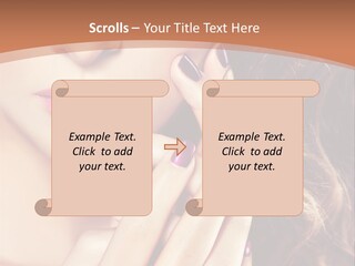 Wavy Hair Violet Manicure PowerPoint Template