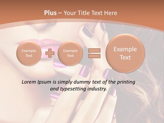 Wavy Hair Violet Manicure PowerPoint Template