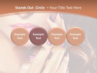 Wavy Hair Violet Manicure PowerPoint Template