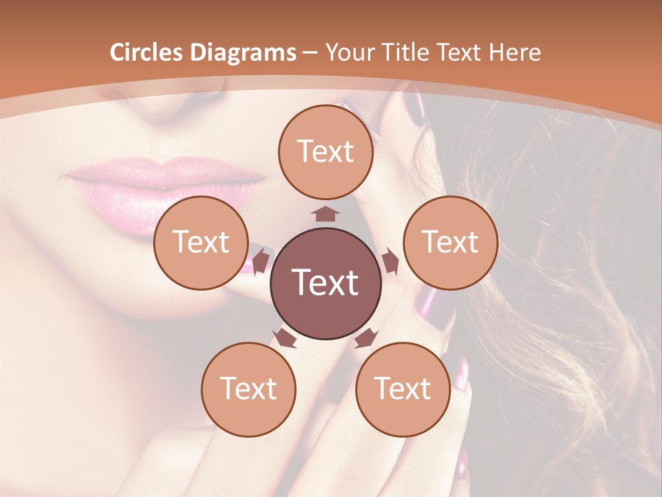 Wavy Hair Violet Manicure PowerPoint Template