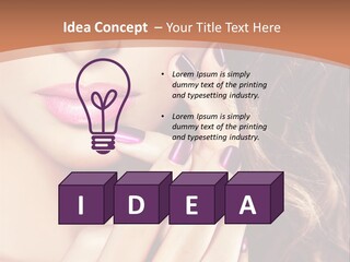 Wavy Hair Violet Manicure PowerPoint Template