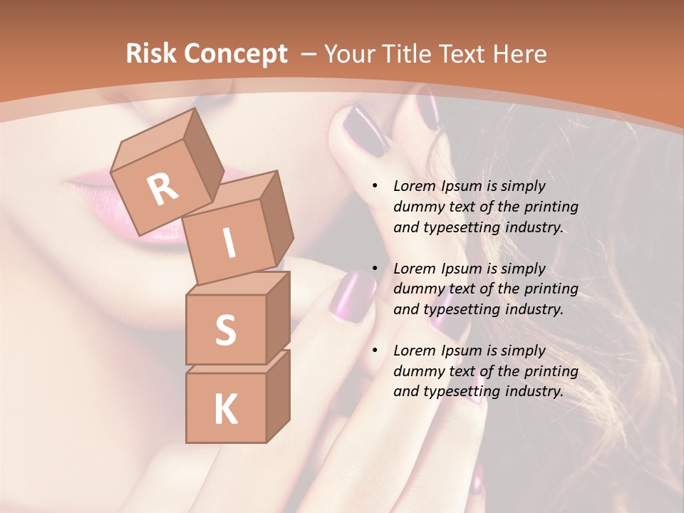 Wavy Hair Violet Manicure PowerPoint Template