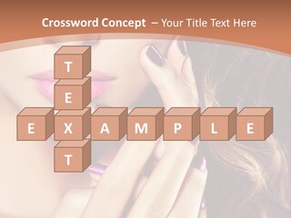 Wavy Hair Violet Manicure PowerPoint Template