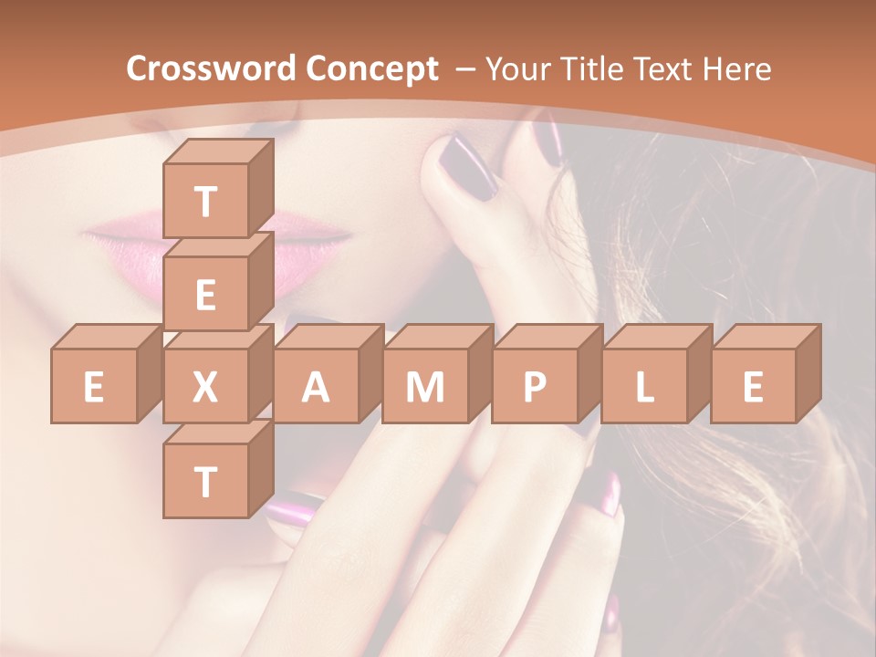 Wavy Hair Violet Manicure PowerPoint Template