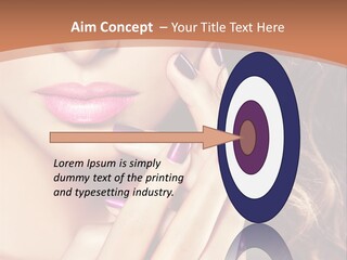 Wavy Hair Violet Manicure PowerPoint Template