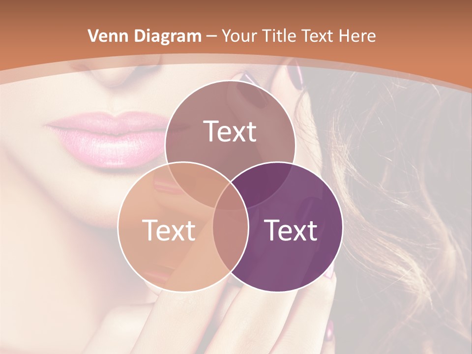 Wavy Hair Violet Manicure PowerPoint Template