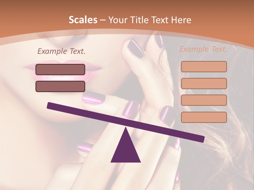 Wavy Hair Violet Manicure PowerPoint Template