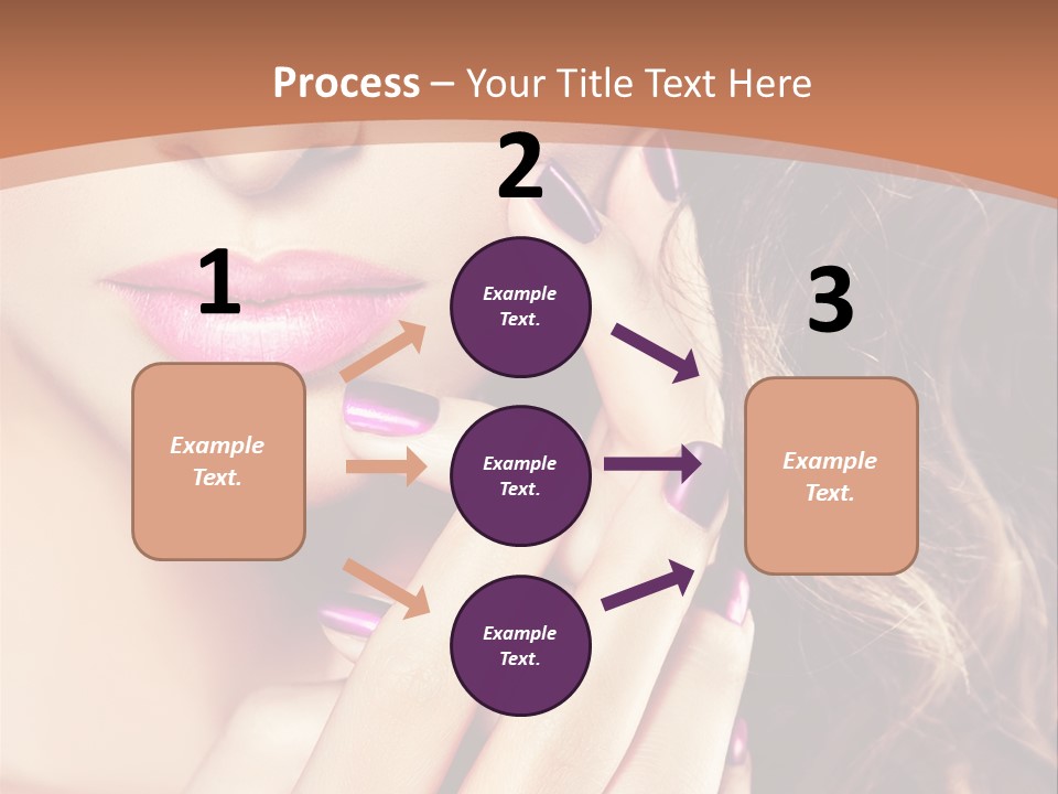 Wavy Hair Violet Manicure PowerPoint Template