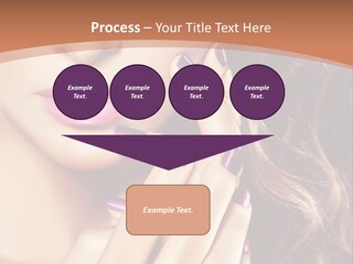 Wavy Hair Violet Manicure PowerPoint Template