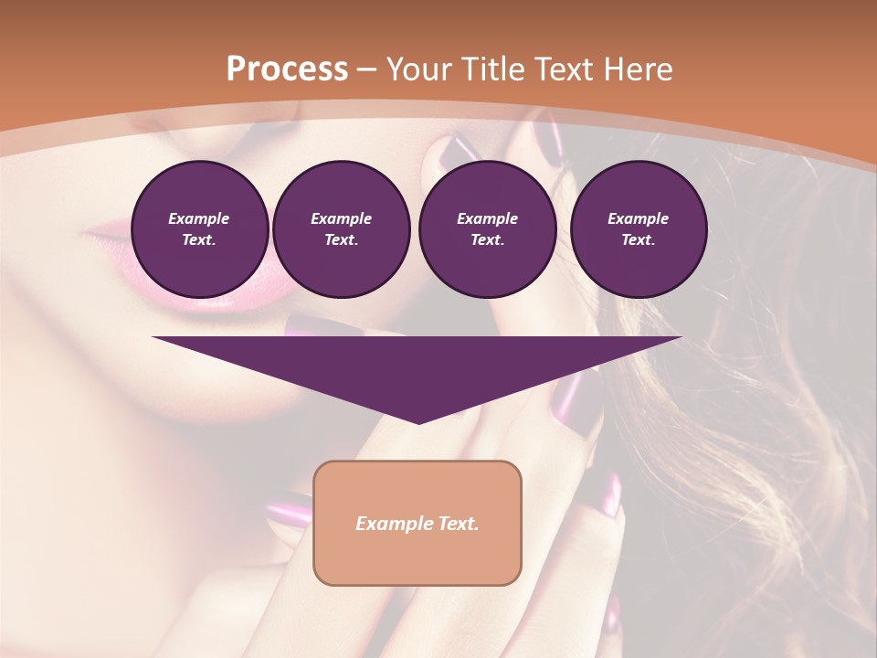 Wavy Hair Violet Manicure PowerPoint Template