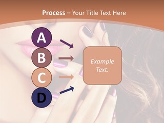 Wavy Hair Violet Manicure PowerPoint Template