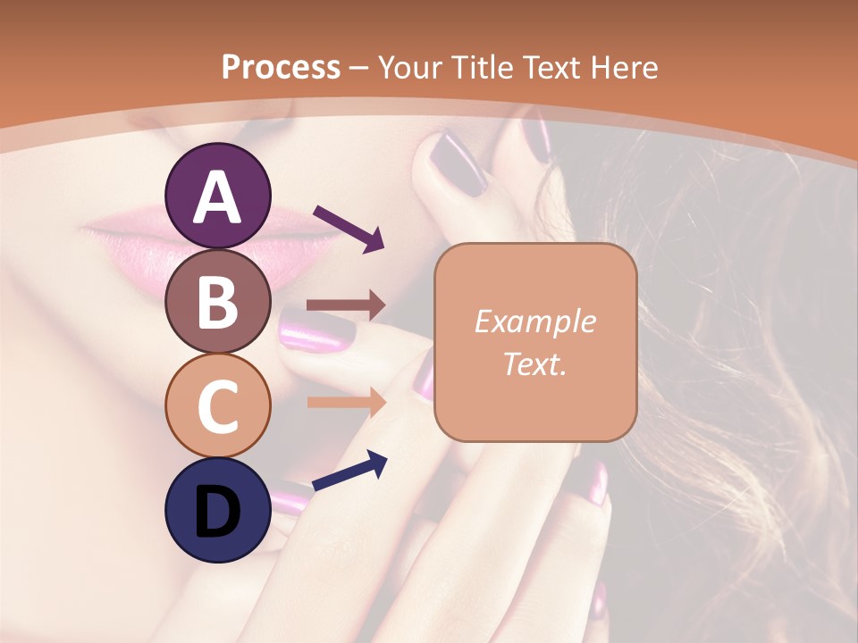 Wavy Hair Violet Manicure PowerPoint Template