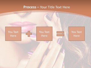 Wavy Hair Violet Manicure PowerPoint Template