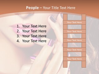 Wavy Hair Violet Manicure PowerPoint Template