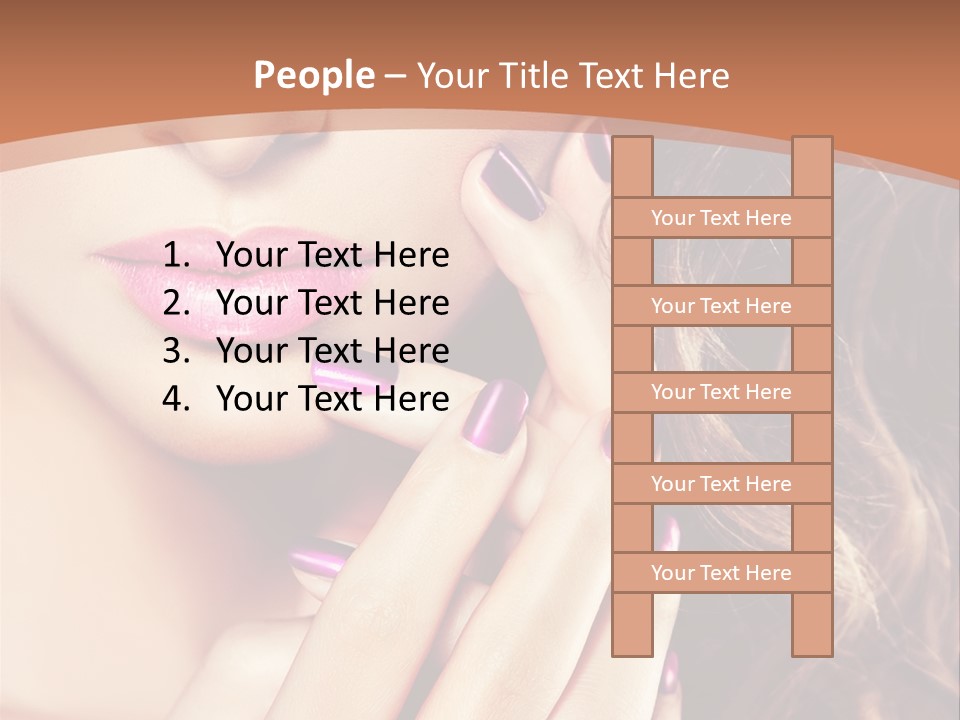 Wavy Hair Violet Manicure PowerPoint Template