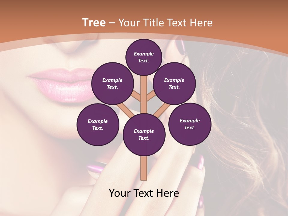 Wavy Hair Violet Manicure PowerPoint Template