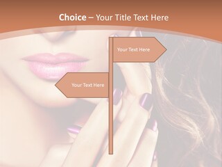 Wavy Hair Violet Manicure PowerPoint Template