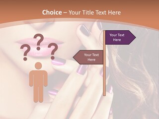 Wavy Hair Violet Manicure PowerPoint Template