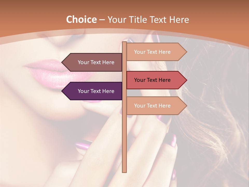 Wavy Hair Violet Manicure PowerPoint Template