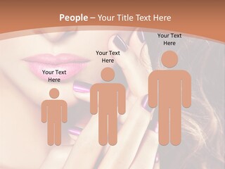 Wavy Hair Violet Manicure PowerPoint Template