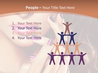 Wavy Hair Violet Manicure PowerPoint Template