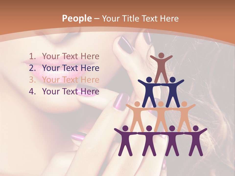 Wavy Hair Violet Manicure PowerPoint Template