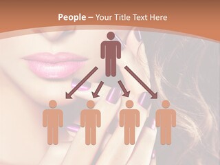 Wavy Hair Violet Manicure PowerPoint Template