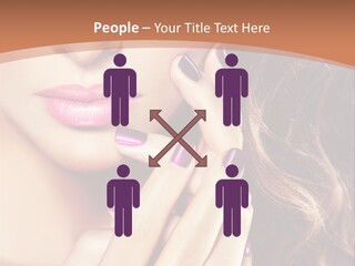 Wavy Hair Violet Manicure PowerPoint Template