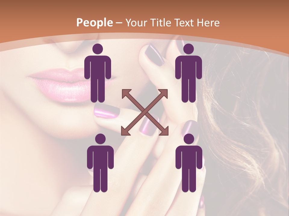 Wavy Hair Violet Manicure PowerPoint Template