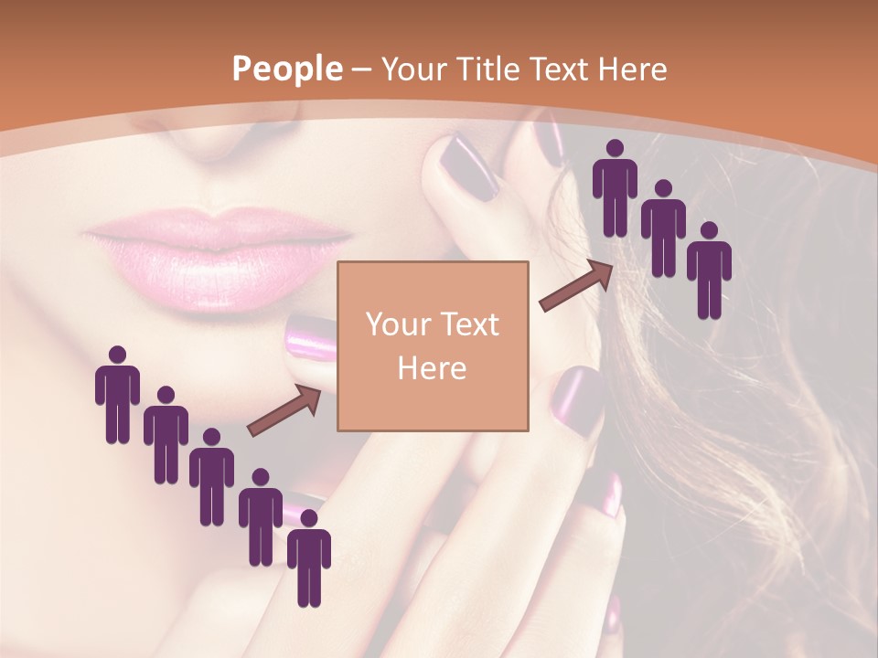 Wavy Hair Violet Manicure PowerPoint Template