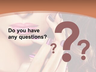 Wavy Hair Violet Manicure PowerPoint Template