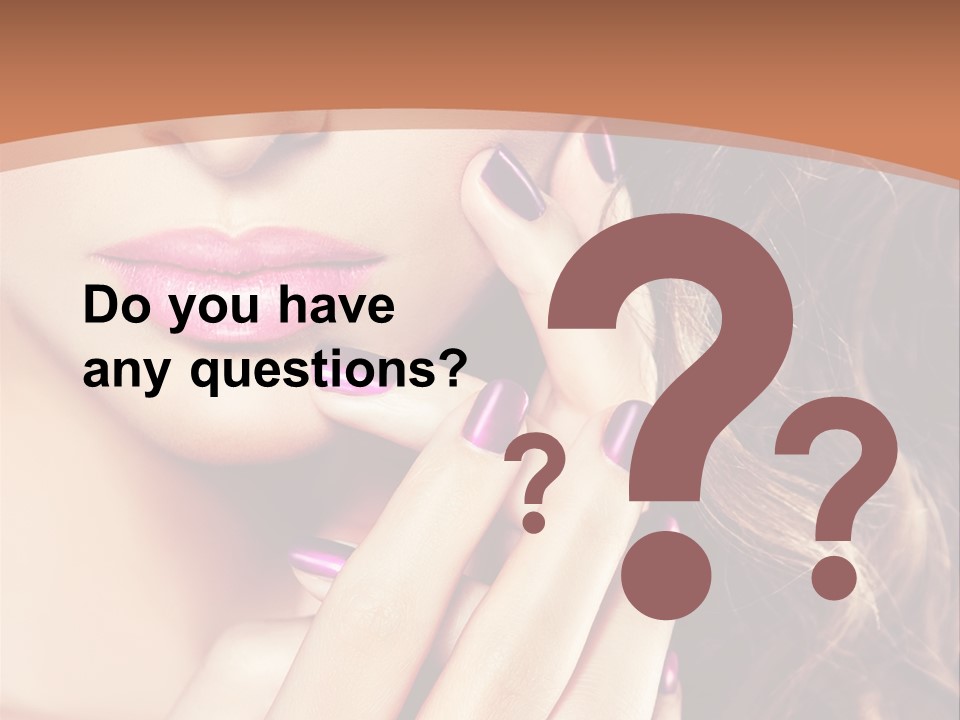 Wavy Hair Violet Manicure PowerPoint Template