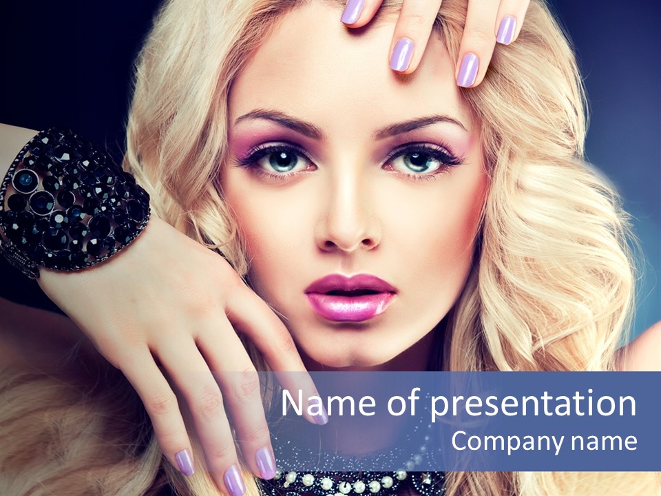 Caucasian Gloss Hair PowerPoint Template