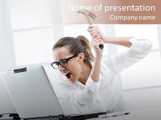 Angry Failure White Collar Worker PowerPoint Template