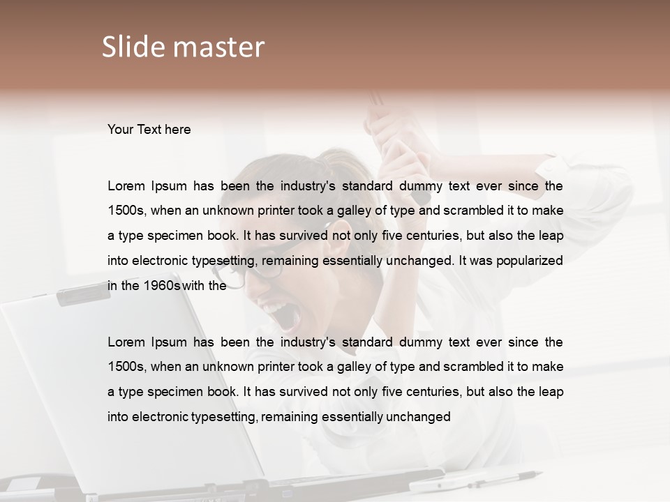 Angry Failure White Collar Worker PowerPoint Template