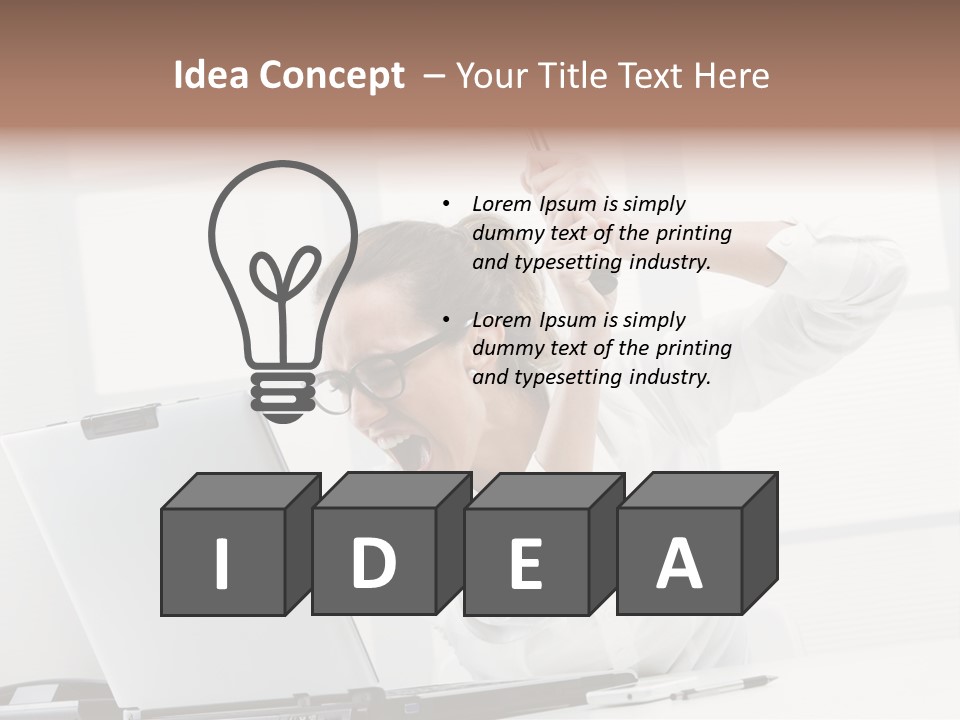 Angry Failure White Collar Worker PowerPoint Template