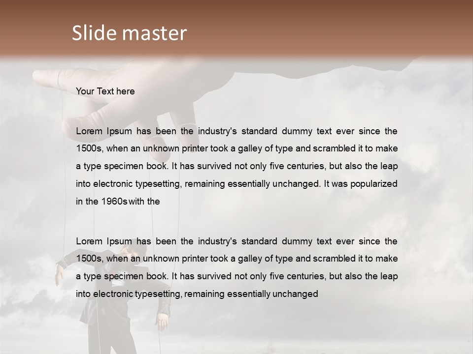 Controlled Caucasian Marionette PowerPoint Template