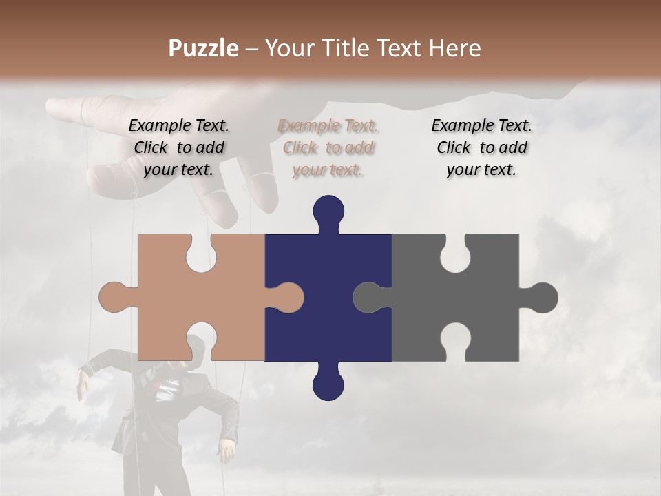 Controlled Caucasian Marionette PowerPoint Template