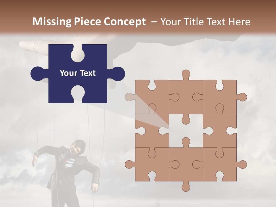 Controlled Caucasian Marionette PowerPoint Template