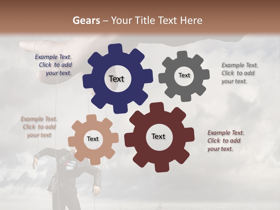 Controlled Caucasian Marionette PowerPoint Template