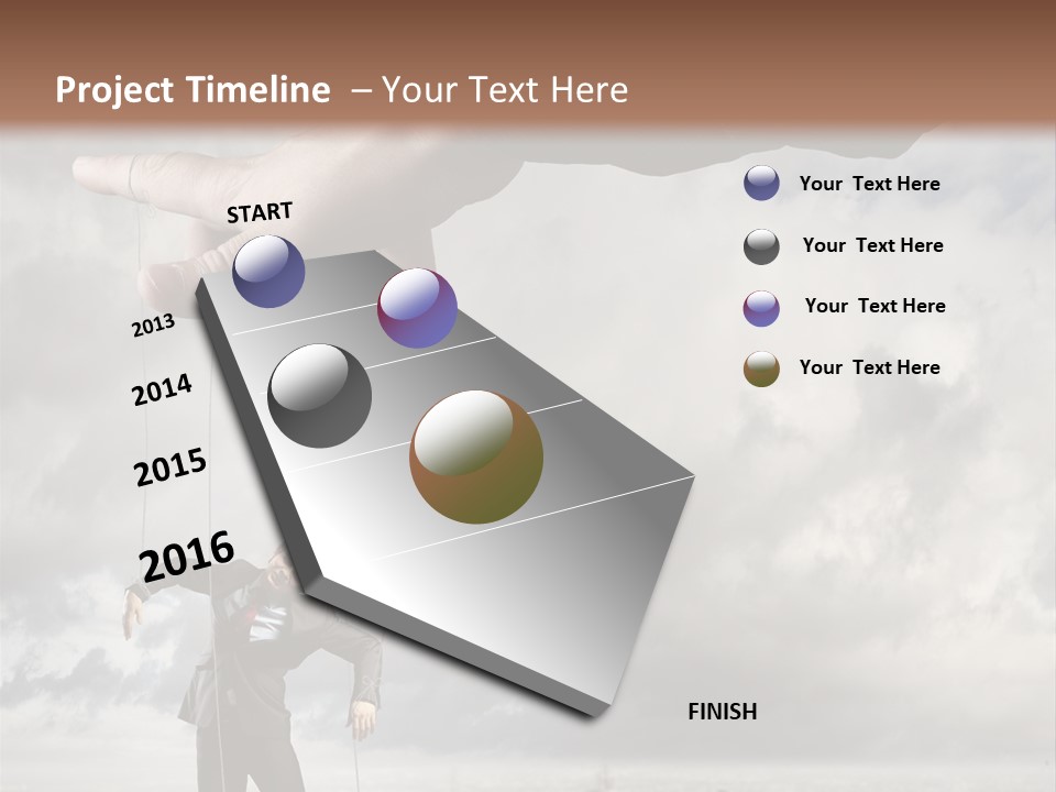 Controlled Caucasian Marionette PowerPoint Template