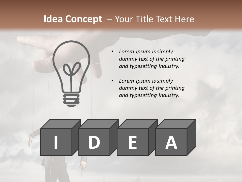 Controlled Caucasian Marionette PowerPoint Template