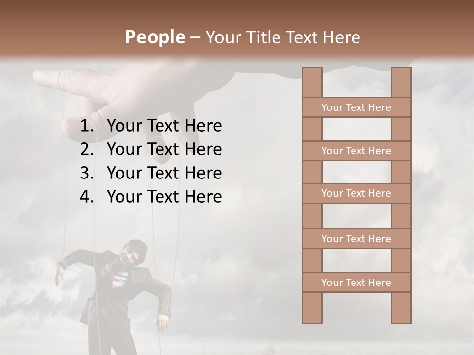 Controlled Caucasian Marionette PowerPoint Template