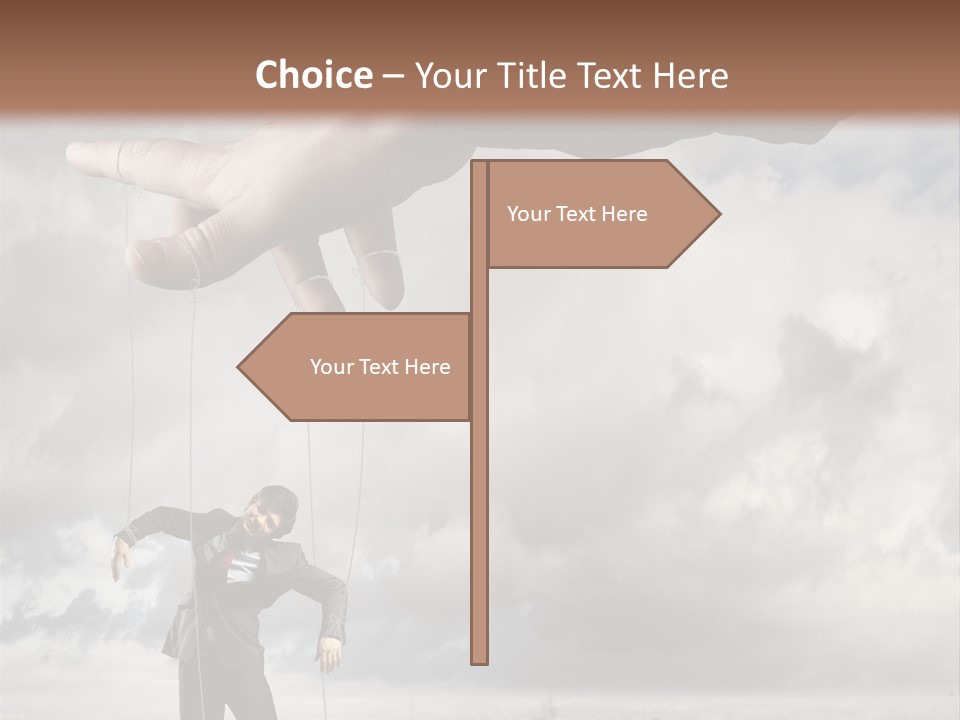 Controlled Caucasian Marionette PowerPoint Template